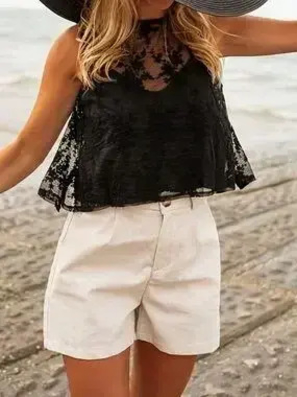 Lace Tie Back Tank - Picture 4 of 8